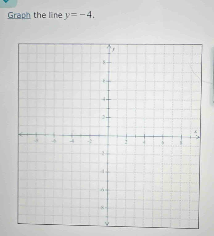 Graph the line y=-4.