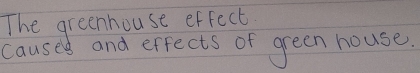 The greenhouse effect 
caused and erfects of green house.