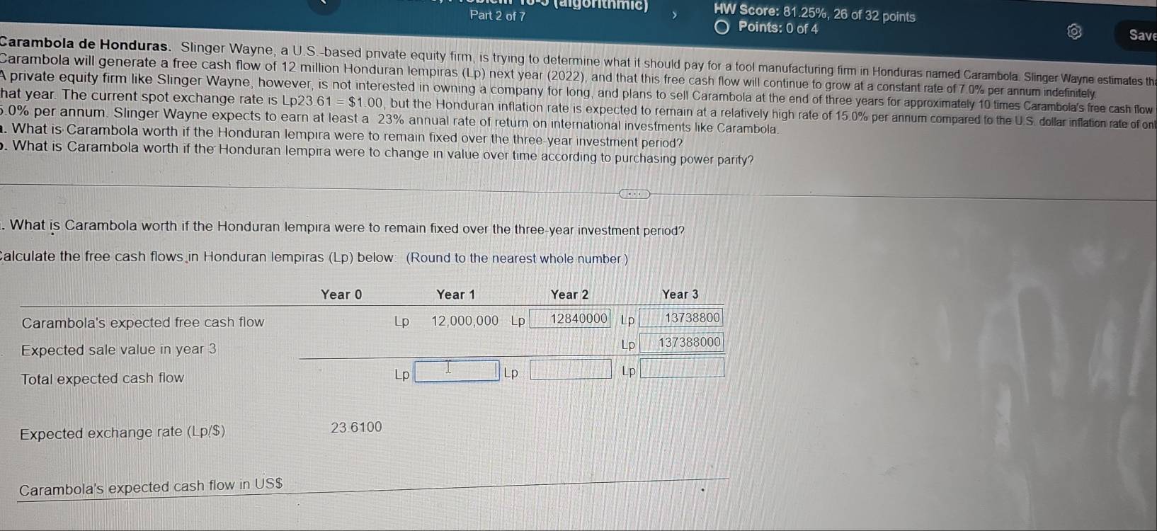 Solved: a lgorthmic) HW Score: 81.25%, 26 of 32 points Part 2 of 7 ...