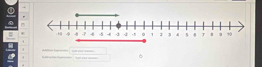 Dashboard 
Courver 
1 
2 Addition Expression: type your answer... 
3 Subtraction Expression type your answer... 
4