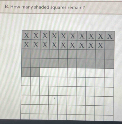 How many shaded squares remain?