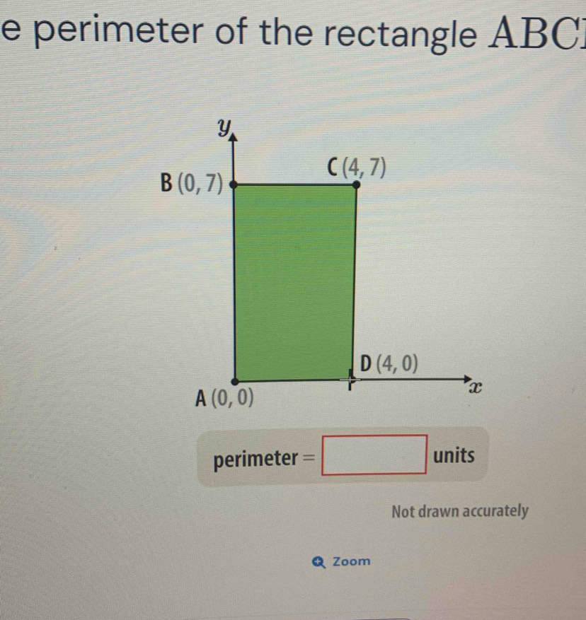 Solved: perimeter of the rectangle ABC) perimeter = units Not drawn ...