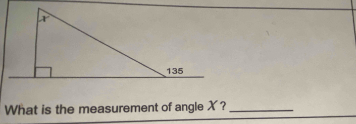 What is the measurement of angle X ?_