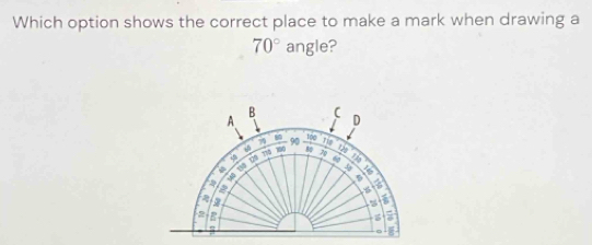 Solved: Which option shows the correct place to make a mark when ...