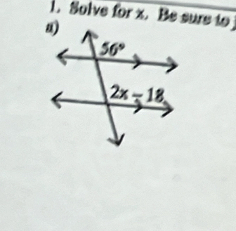 Solve for x. Be sure to