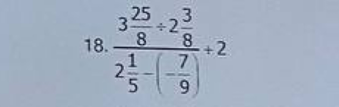 frac 3 25/8 / 2 3/8 2 1/5 -(- 7/9 )/ 2