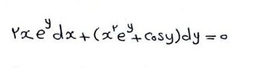 rxe^ydx+(x^re^y+cos y)dy=0