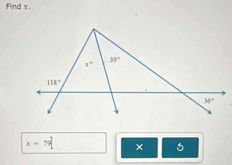 Find x.
x=79
×