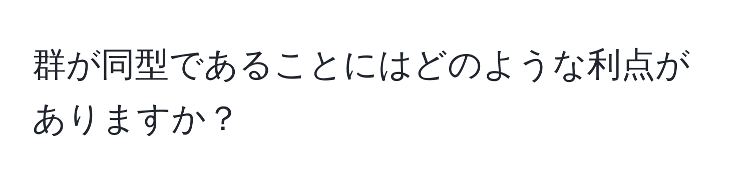 群が同型であることにはどのような利点がありますか？