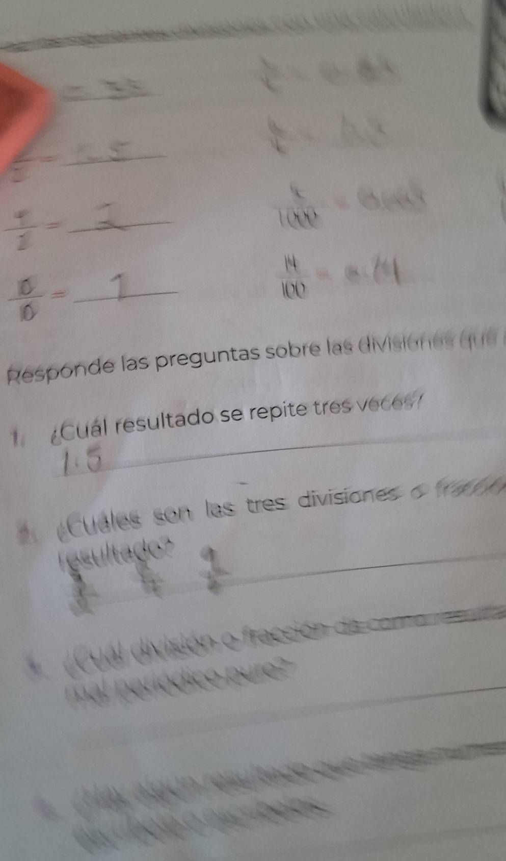  1/2 = _
u=2x+1
 10/10 = _
 14/100 = _ 
_ 
Responde las preguntas sobre las divisio e q 
Cual resultado se repite tres veces 
_ 
éCuales son las tres divisiones o a 
_ 
Tesu 
_ 
_ 
* é 
7 H ay algun gtado que t é