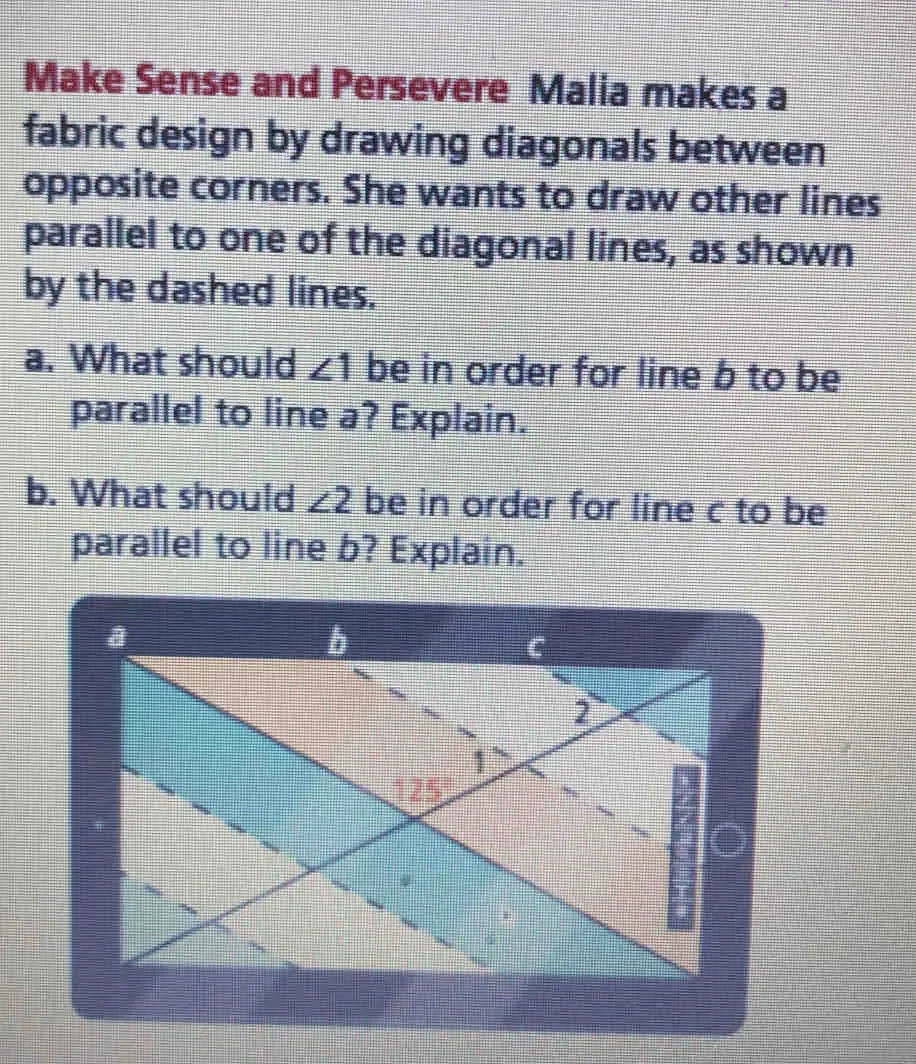Solved: Make Sense and Persevere Malia makes a fabric design by drawing ...