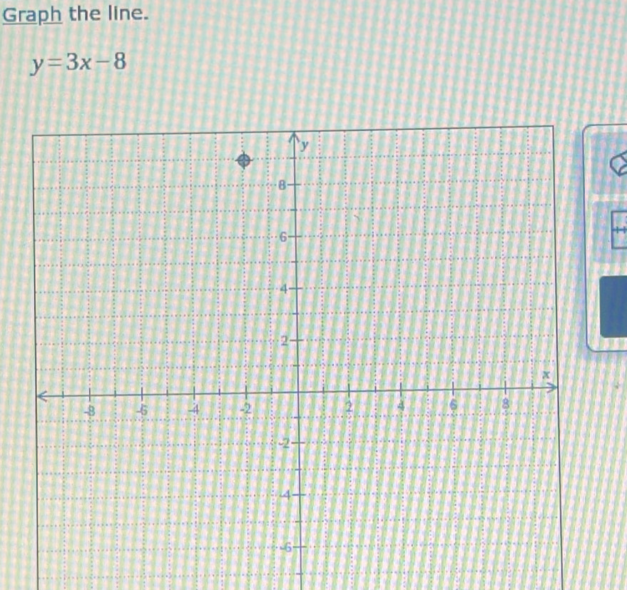 Graph the line.
y=3x-8
1=1