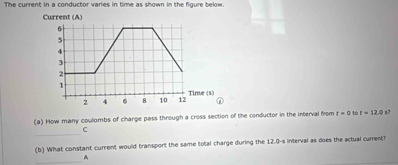 Solved: The current in a conductor varies in time as shown in the ...