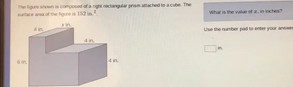 Solved: The figure shown is composed of a right rectangular prism ...