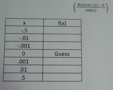 ( (4cos cos (x)-4)/sin (x) )