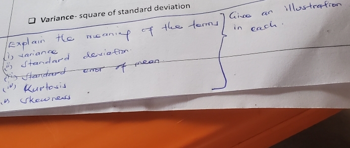 Variance- square of standard deviation