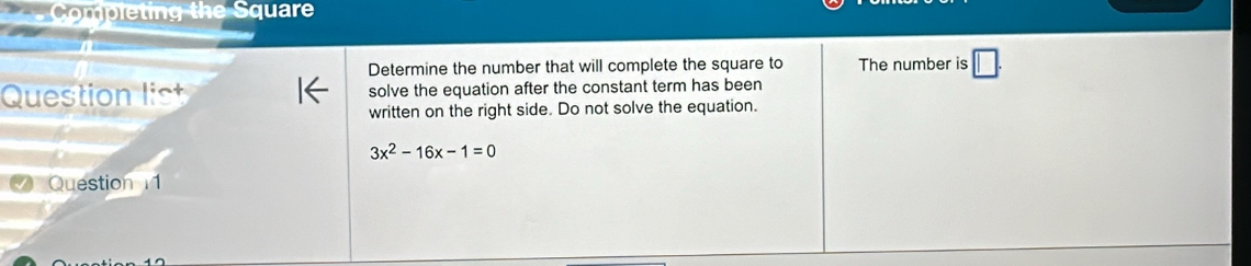 Completing the Square