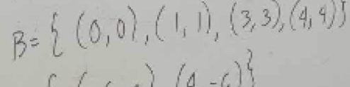 B= (0,0),(1,1),(3,3),(4,4)
(a-c))^2