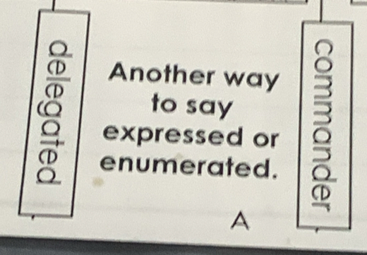 frac  O/(D (D Another way
overline Q
to say
3 expressed or 5
D enumerated.
A