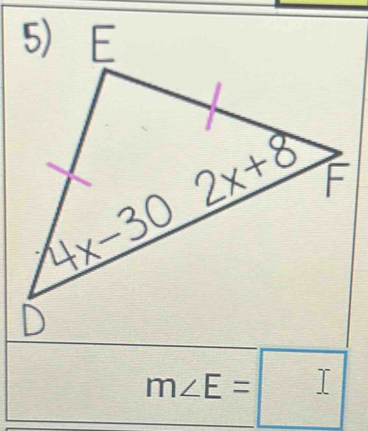 m∠ E= | _ ^circ 