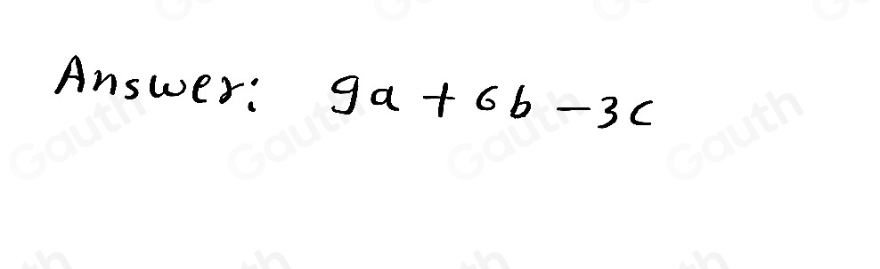 Solved: Expand 3(3a+2b-c) [Math]