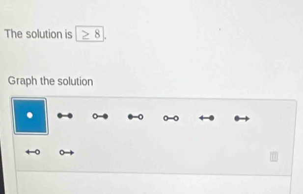 The solution is ` 
Graph the solution 
. 
。 
。