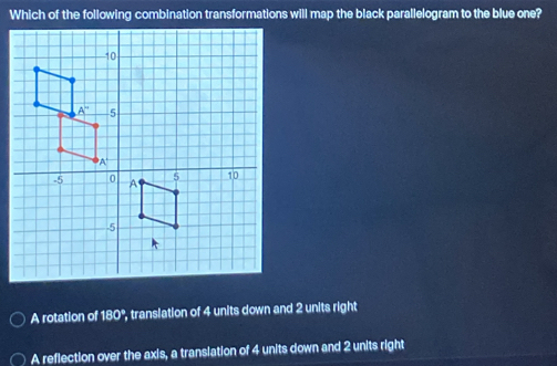 Solved: Which of the following combination transformations will map the ...
