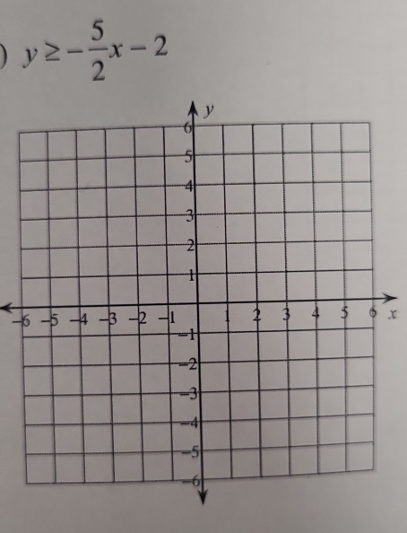 y≥ - 5/2 x-2
-x