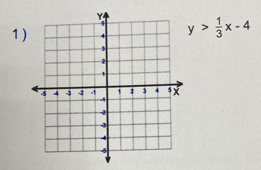 1
y> 1/3 x-4