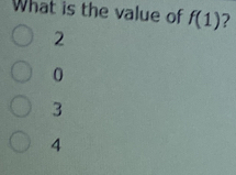 What is the value of f(1)
2
0
3
4