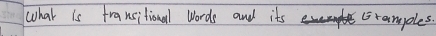 what is fransitional Words and its iramples.