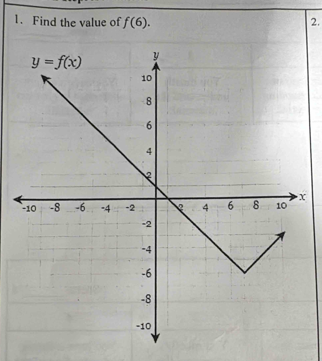 Find the value of f(6). 2.