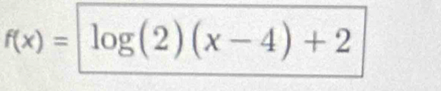 f(x)=log (2)(x-4)+2