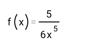 f(x)= 5/6x^5 