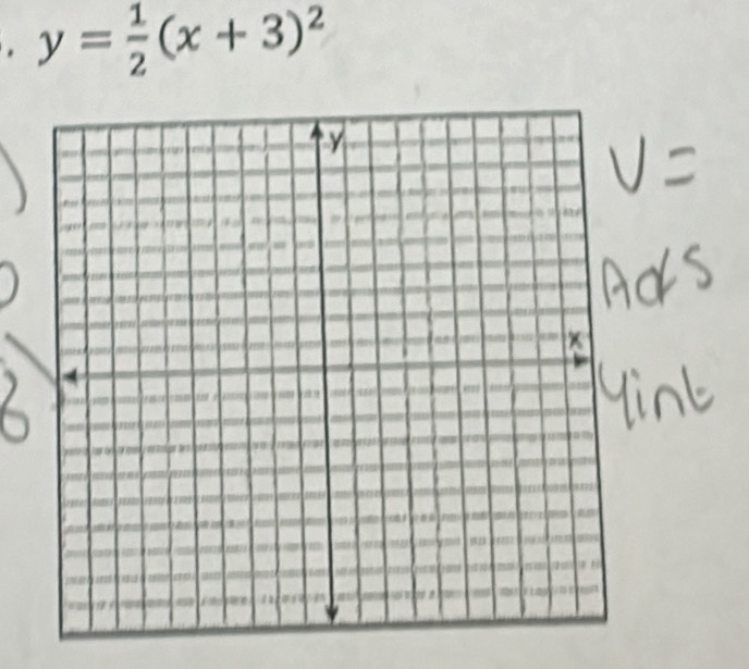 y= 1/2 (x+3)^2