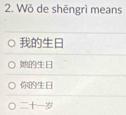 Wŏ de shēngrì means