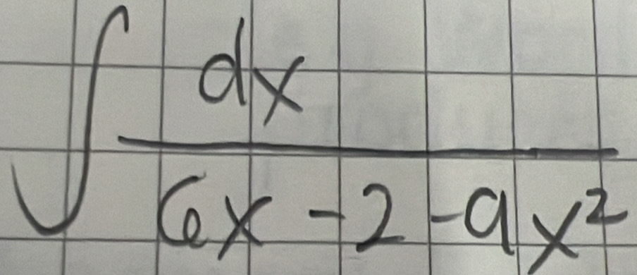 ∈t  dx/6x-2-ax^2 