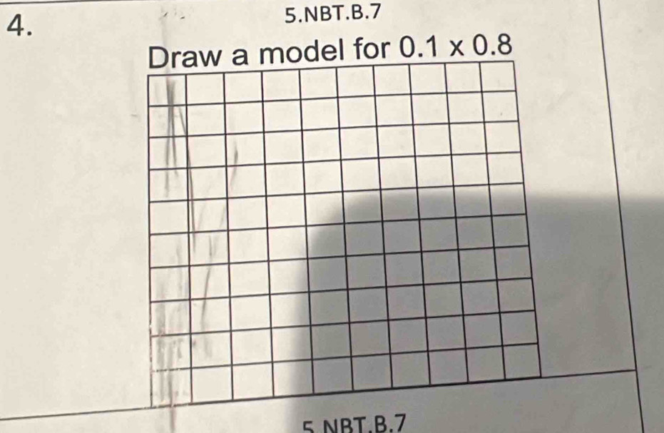 NBT.B.7 
Draw a model for 0.1* 0.8
5 NBT.B. 7