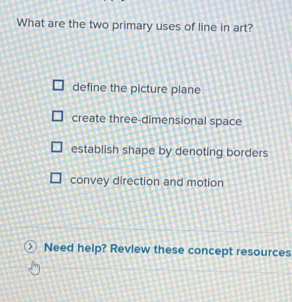 Solved: What are the two primary uses of line in art? define the ...