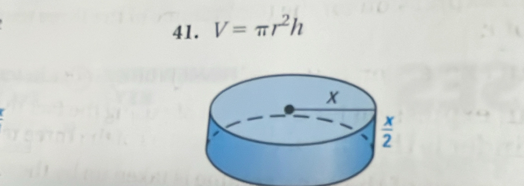 V=π r^2h