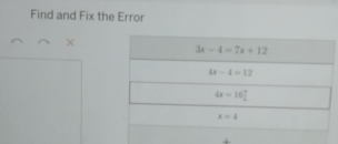 Find and Fix the Error
×
+