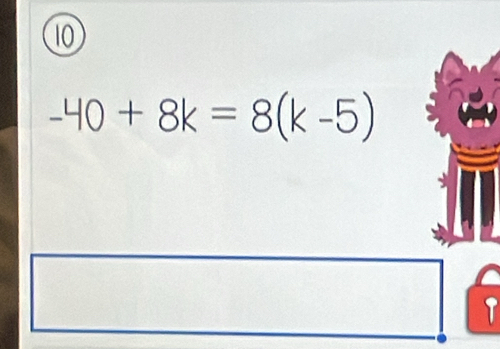 10
-40+8k=8(k-5)