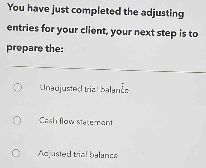 Solved: You have just completed the adjusting entries for your client ...