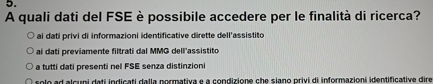 Risolto:A quali dati del FSE è possibile accedere per le finalità di ...