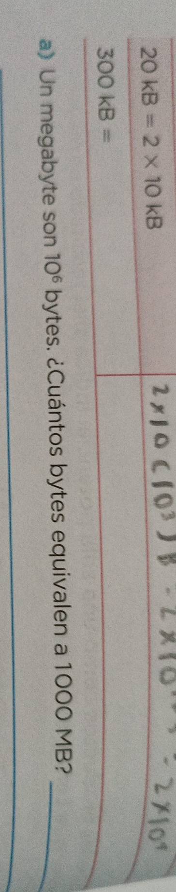 Un megabyte son 10^6 bytes. ¿Cuántos bytes equivalen a 1000 MB?_
_