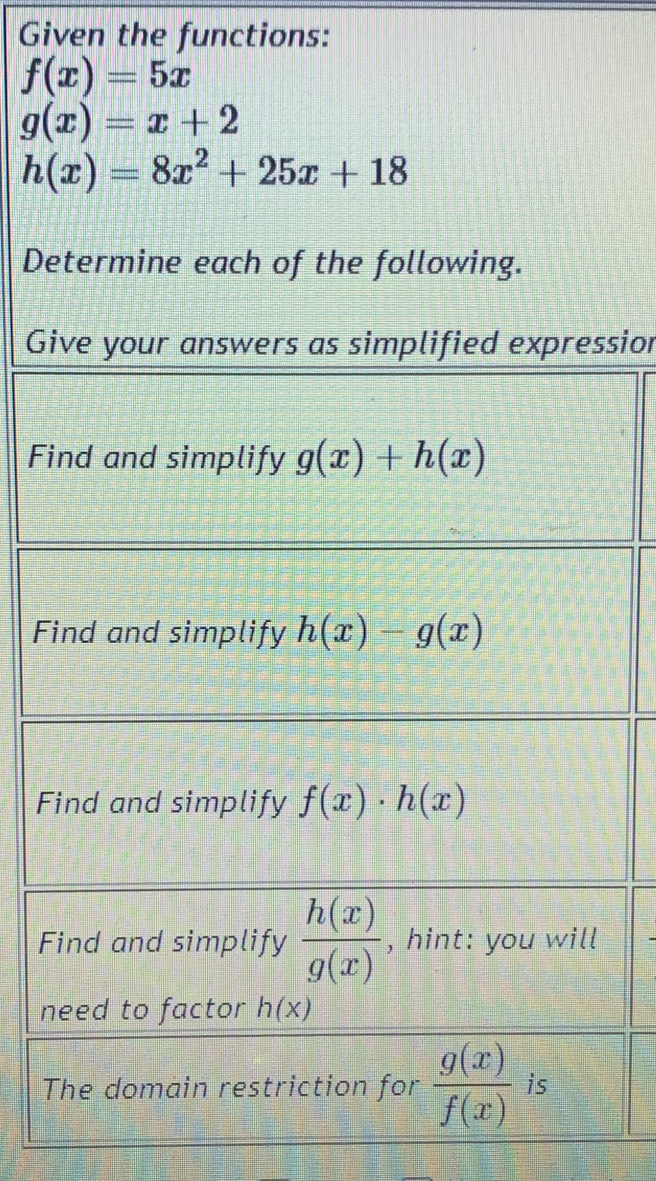 Given the functions:
De
Gissior
Fi
Fi
Fi
Fl
n
T