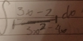 ∈t  (3x-2)/3x^2-4x dx