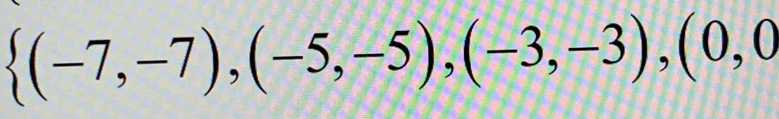  (-7,-7),(-5,-5),(-3,-3),(0,0