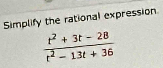 Simplify the rational expression