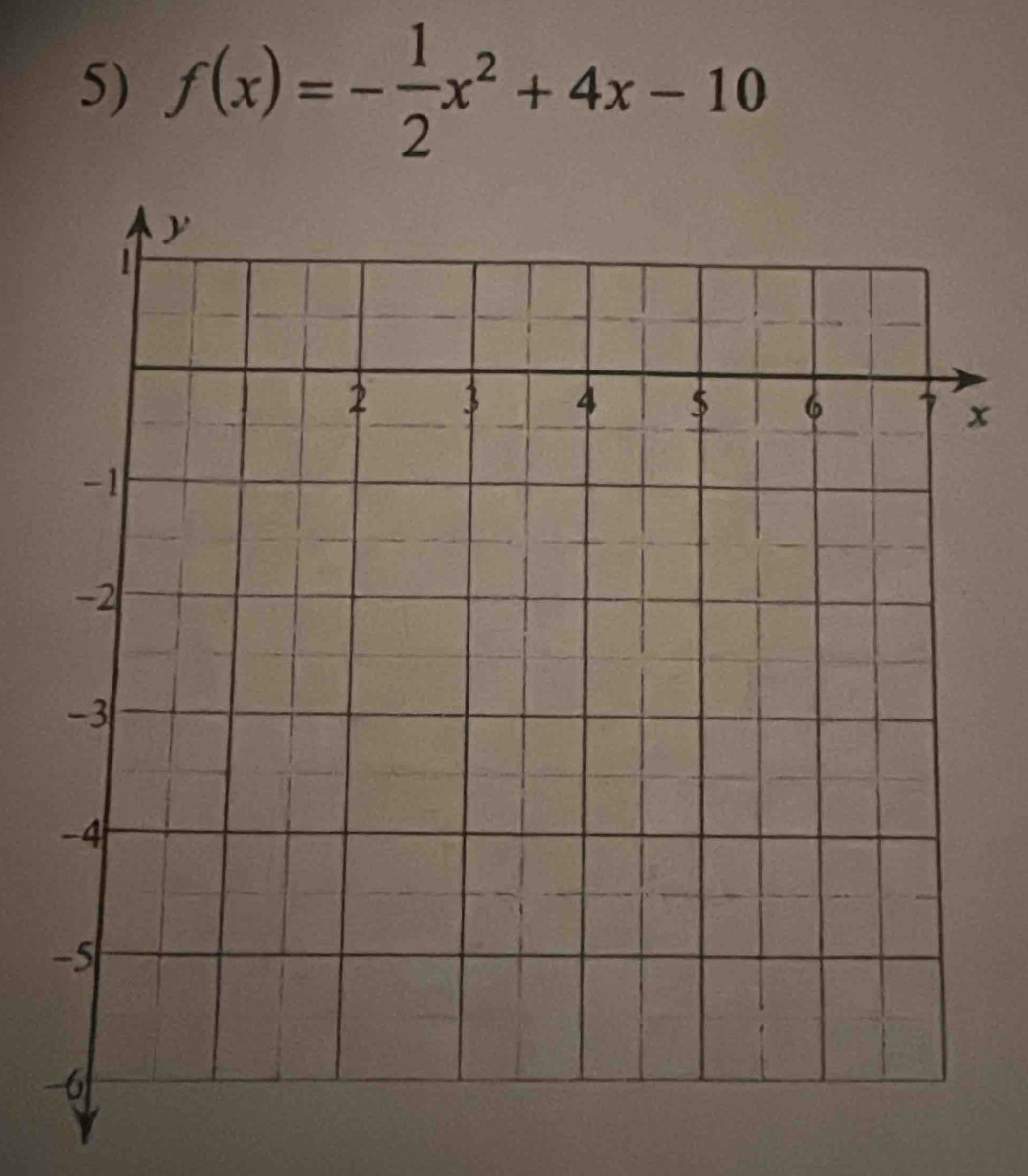 f(x)=- 1/2 x^2+4x-10
x